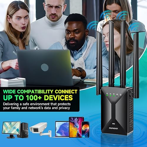 Miniatura 7 de WiFi Extender Signal Booster for Home -Cover Up to 12,000sq.ft, WiFi Repeater Supports 100+ Devices,Wireless Internet Signal Amplifier with Ethernet