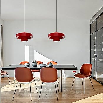 DoungRos Mid Century Pendant Light Fixtures Red Ceiling