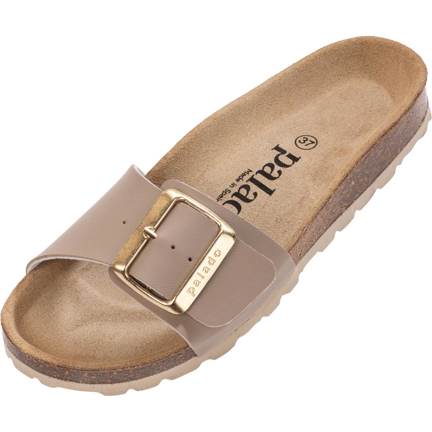 Palado Pantoletten Damen Malta EGS Matt – bequeme Sandalen Made in Spain - Hausschuhe mit dämpfendem Kork-Fußbett - modische Sommerschuhe