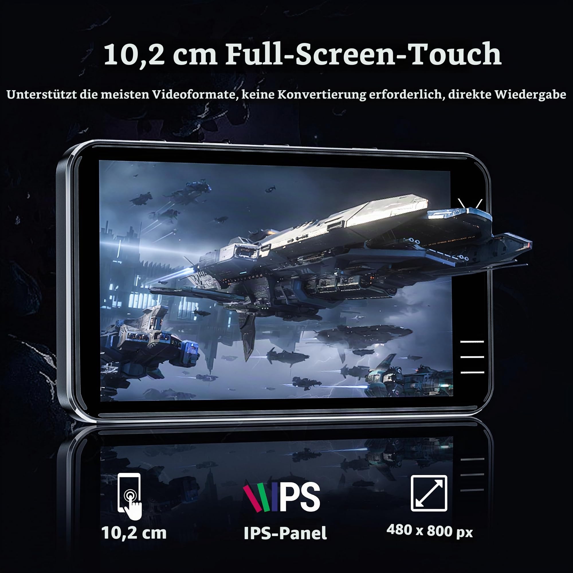HIFI WALKER G7 MP3 Player mit Bluetooth & WLAN, Android 13, 144GB Speicher, 3GB RAM, 4 Zoll Touchscreen MP3/MP4 Player mit Lautsprecher, Kamera, Kindersicherung, Spotify kompatibel, Schwarz
