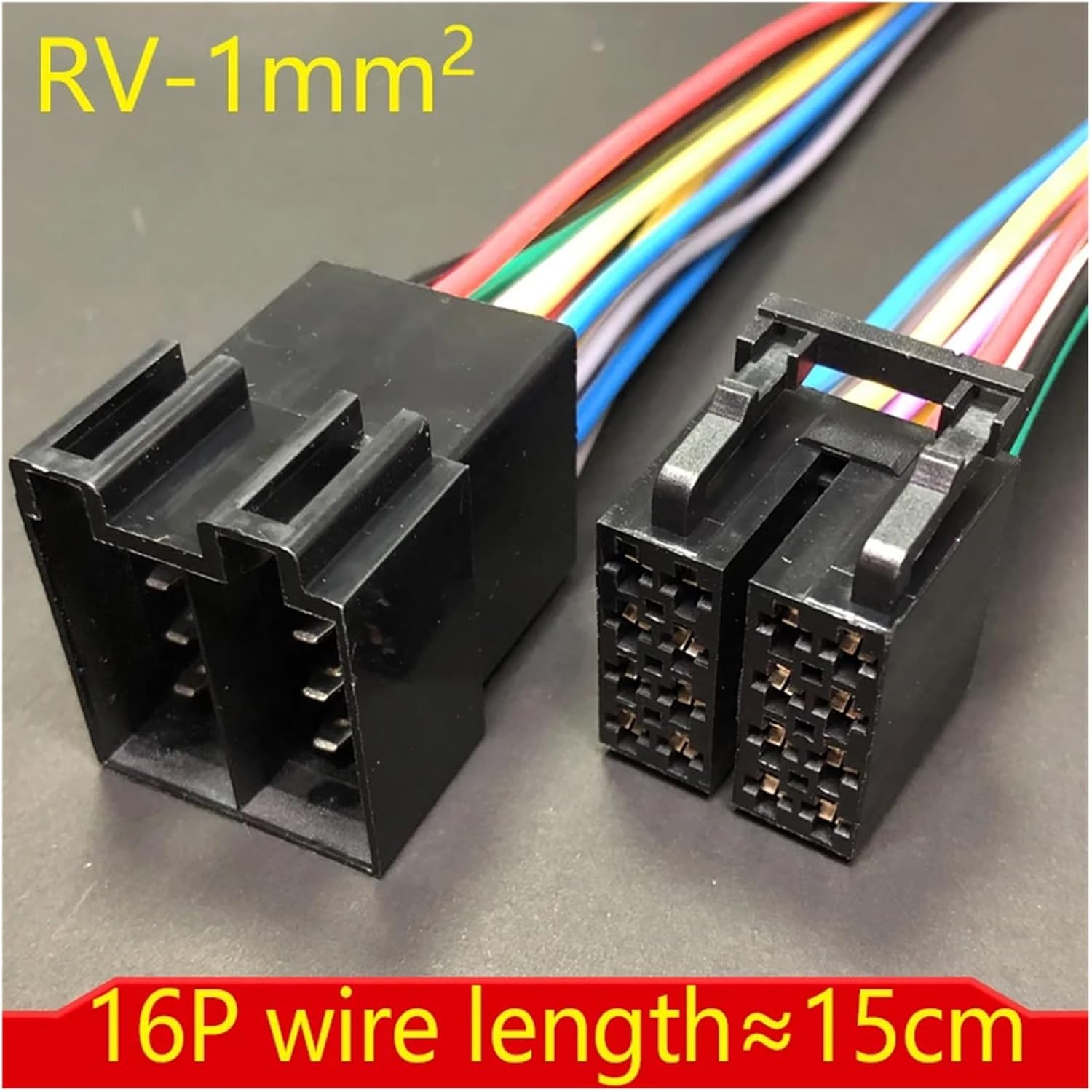 Dj7082-3.5 Car CD Audio Harness Connector 8p16p / Horn Plug Wire Male/Female Butt Terminal Sheath 106455 962189-1(Color:16p strip line,Size:5sets)