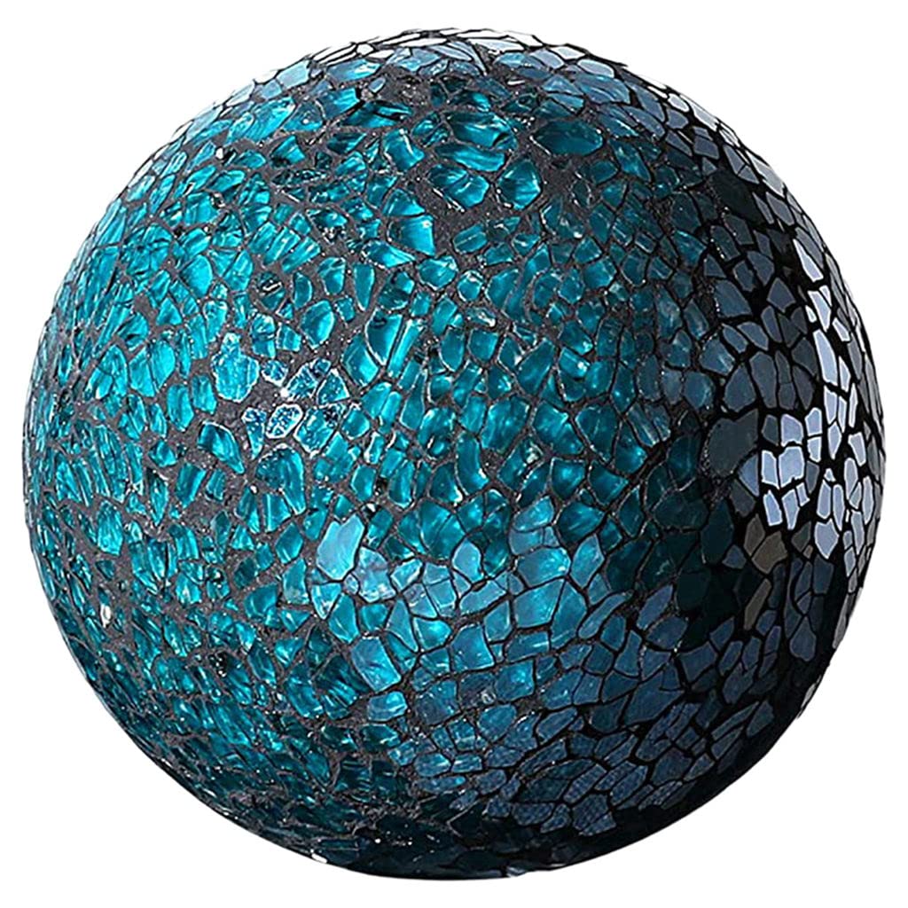 MERIGLARE Esfera de Mosaico Bolas de 8 cm Artículos para el hogar Centro de Mesa Juego Orbes Decorativos Bola Decorativa Globo para Adornos Mesa de Centro - Azul 3 Piezas