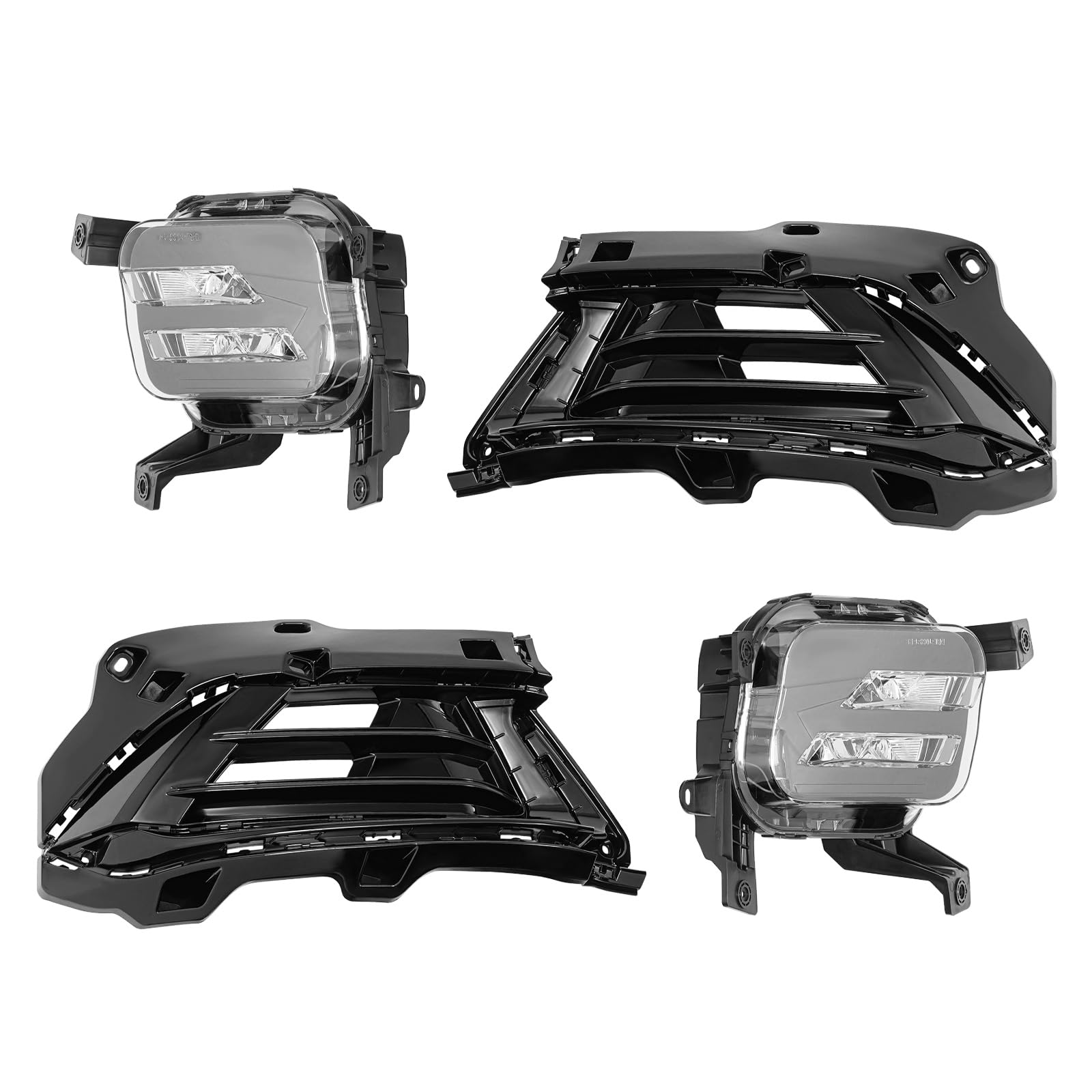 WUSILILU Pair LED Fog Light & Fog Cover Bezels Assembly for 2023-2024 Kia Sportage LX EX SX,Fog Light w/Bezels Trims