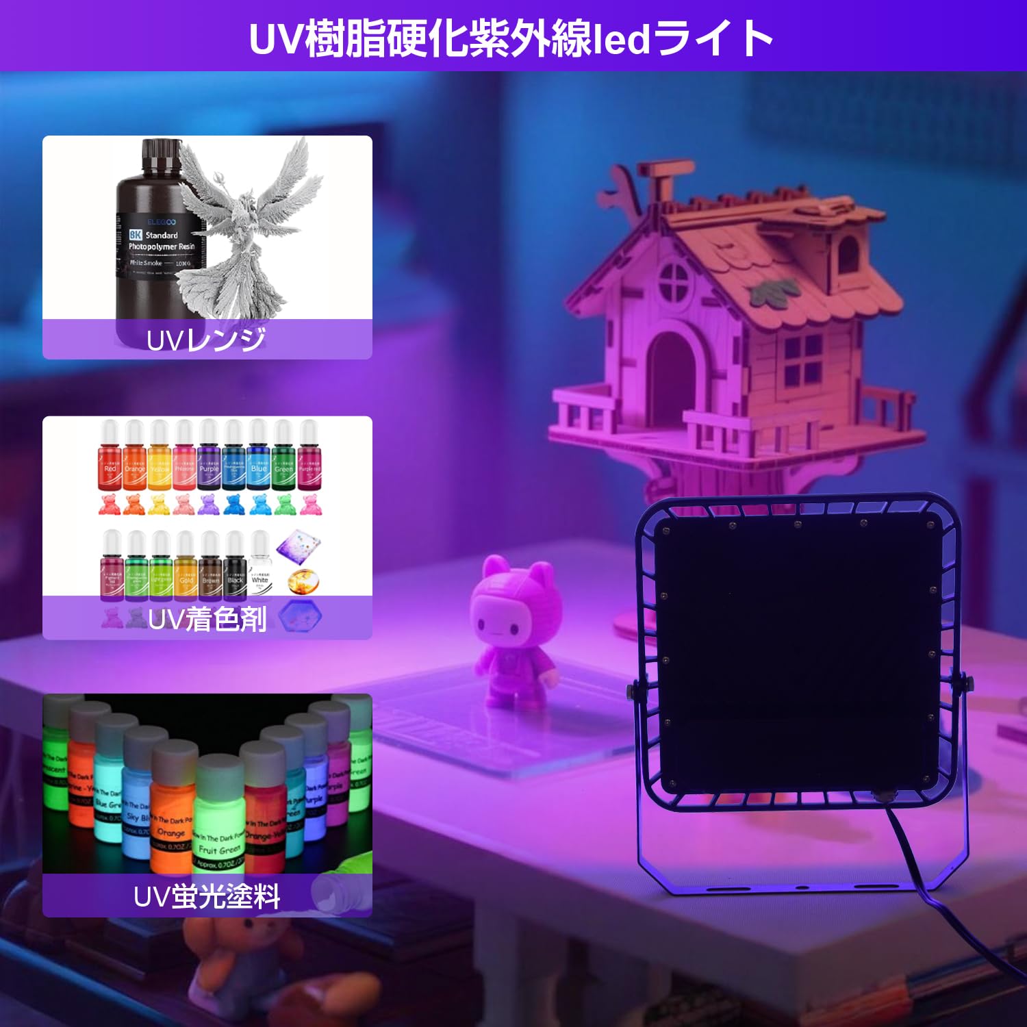 Amazon.co.jp: ブラックライト 50W LED投光器 IP67強力防水 紫外線 UV 