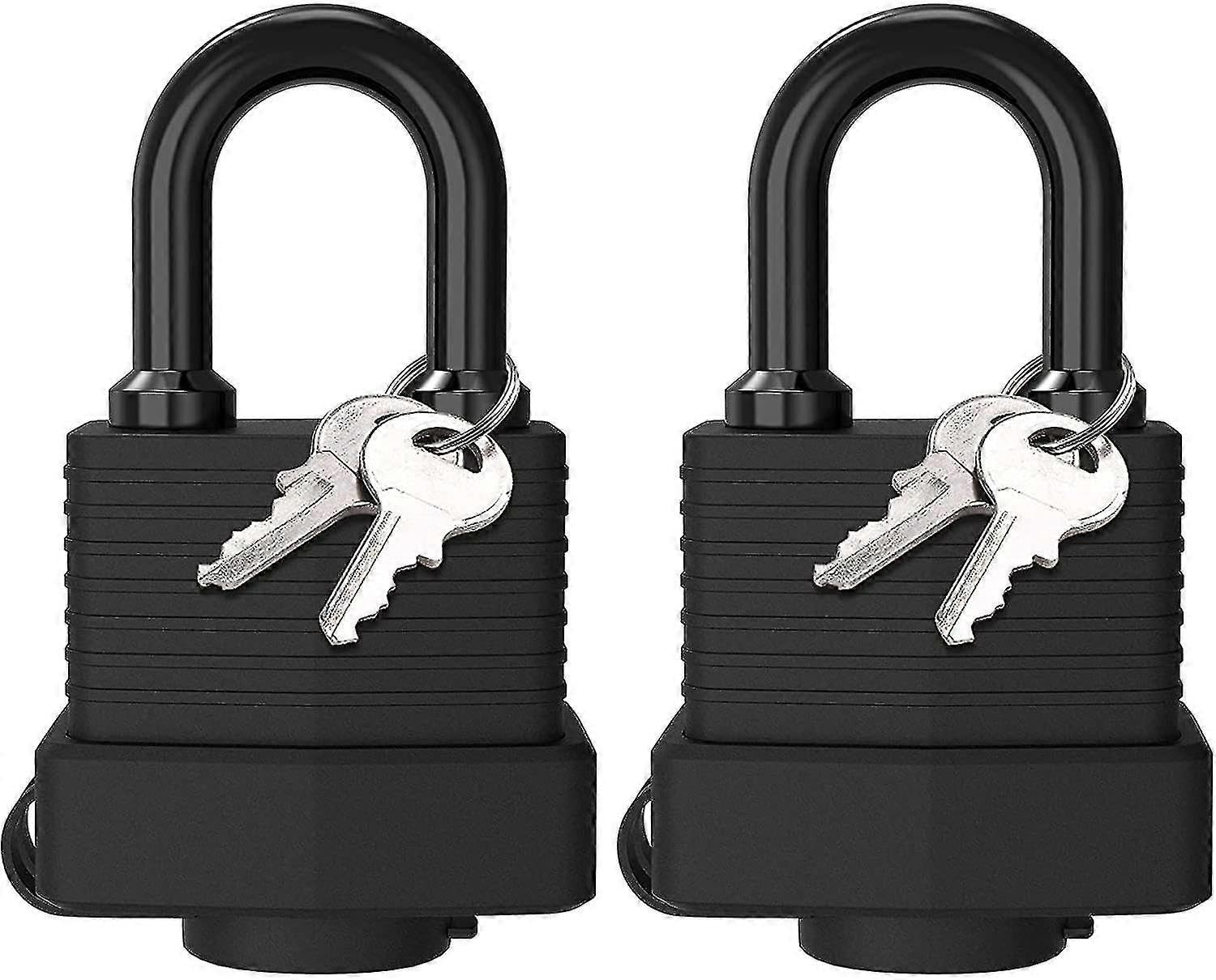 Joyhappst Image Color Padlock With Key, [2 Pack] [4 Keys] Padlock Waterproof Key Padlocks 40Mm