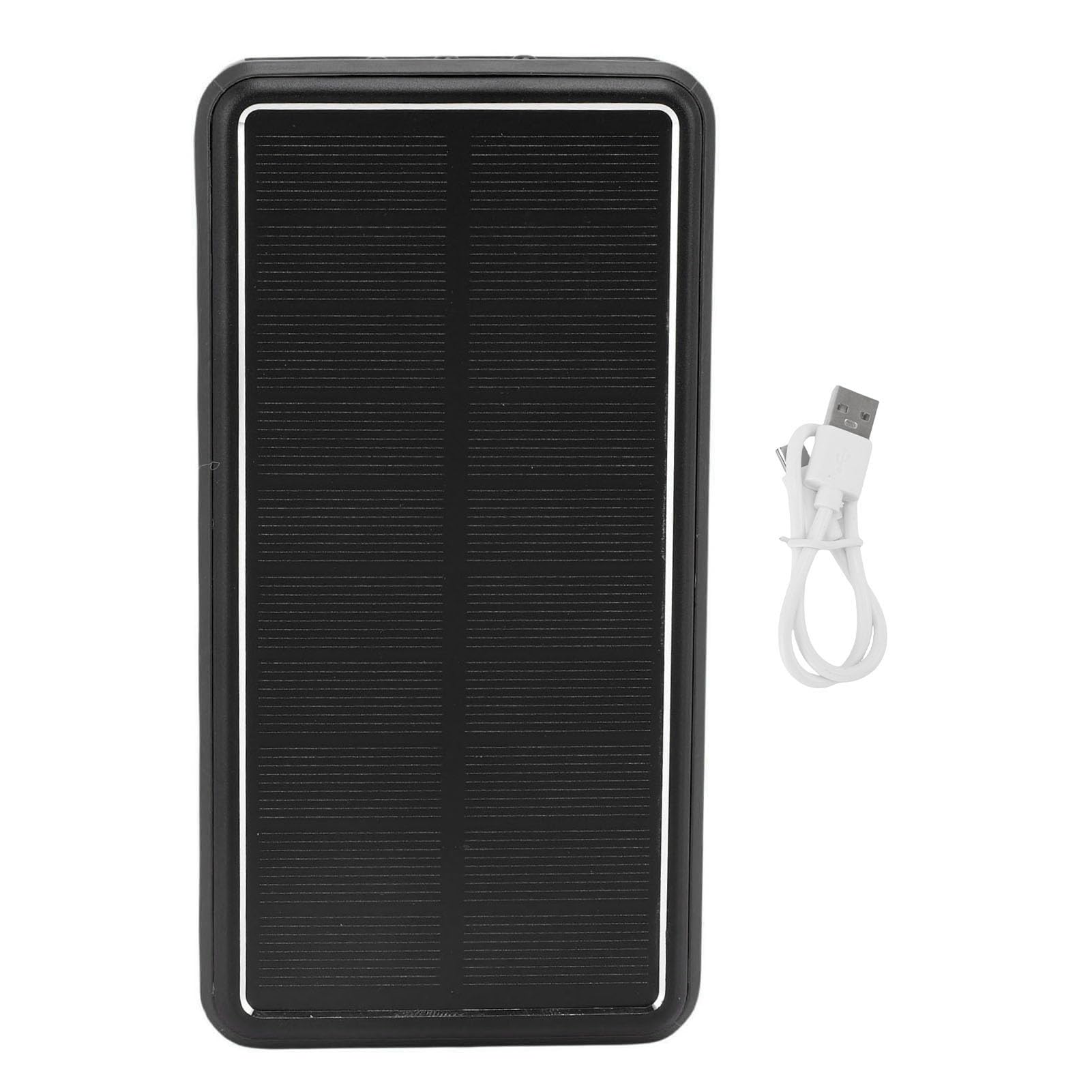 Chargeur Portable avec Banque D'énergie Solaire 50000mAh et Lumière LED pour Les Activités de Plein Air Randonnée en Alliage D'aluminium (Noire)