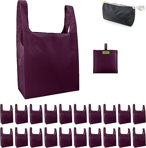 Vista 252 de BeeGreen Bolsas para comestibles, lavables a máquina, paquete de 12 bolsas extragrandes reutilizables, resistentes, plegables con banda Moss Marrs