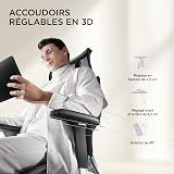 Hbada E3 Air Ergonomic Office Chair with Dynamic Lumbar Support, 3D Adjustable Headrest for Home Office Chair, 3D Adjustable Armrests Desk Chair, Swivel Big and Tall Computer Chair, Black - 3