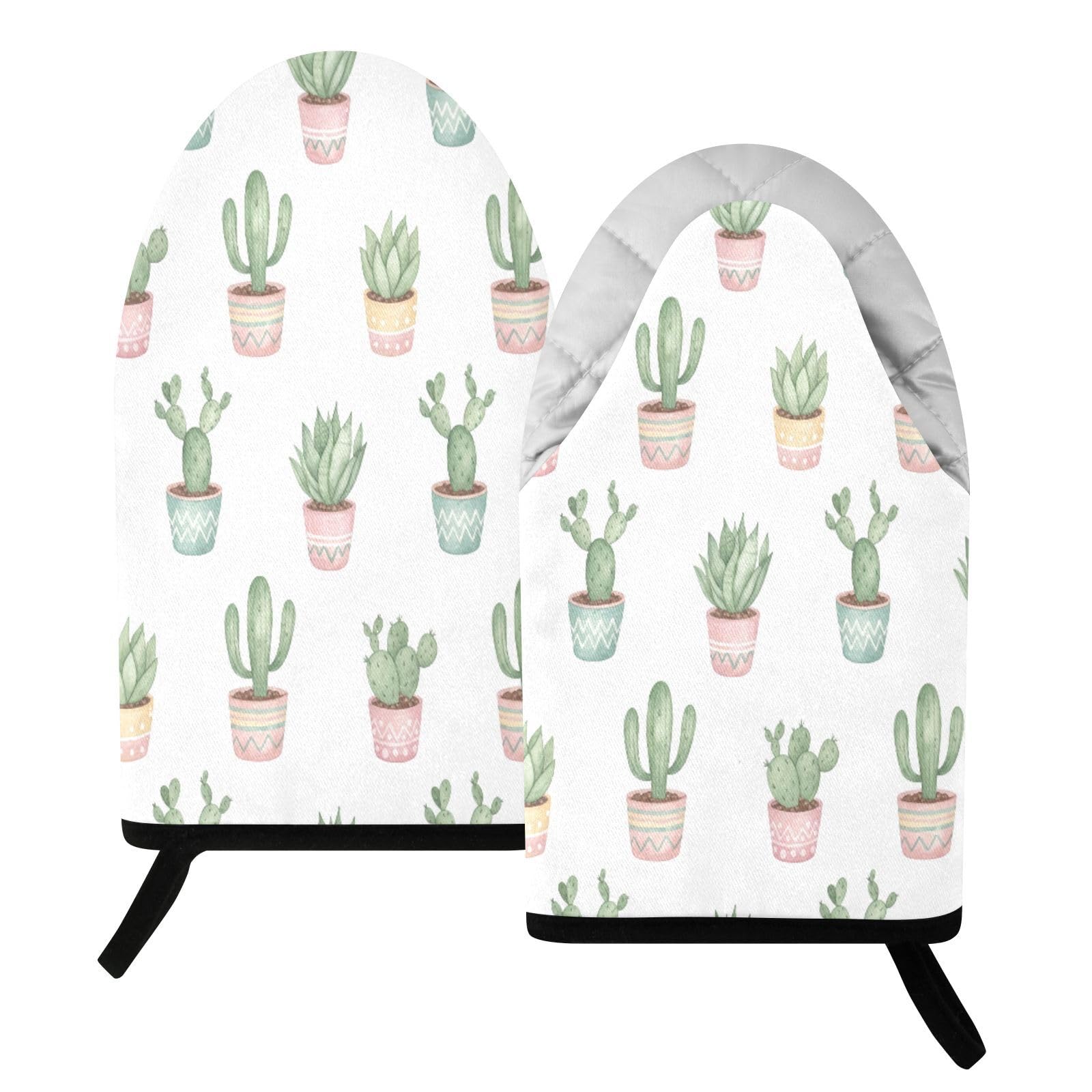 BURSTDDY Cactus Oven Mitt,Heat Resistant Kitchen Mitts for Cooking