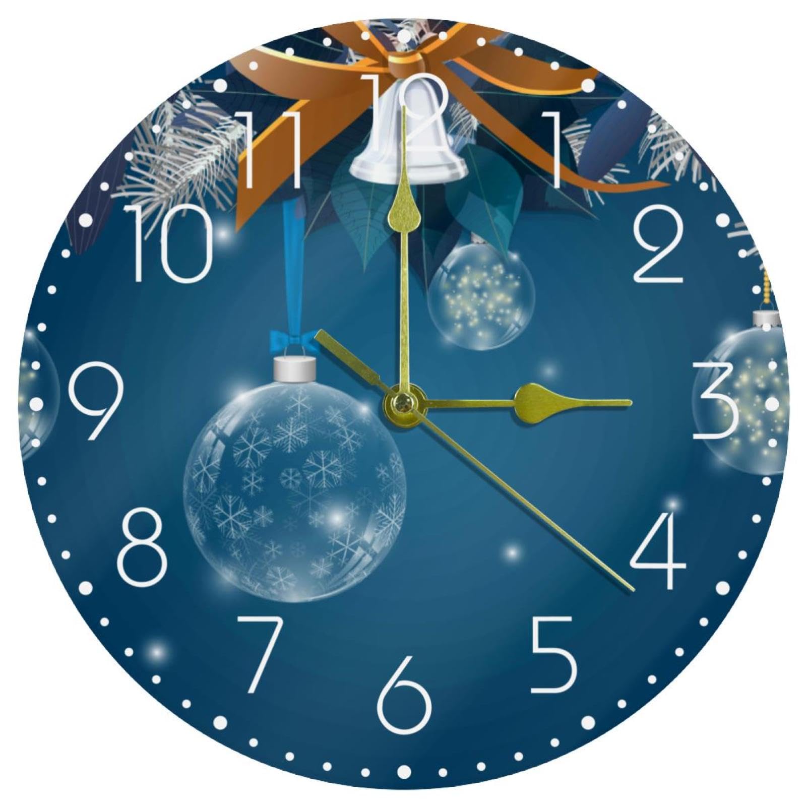 Horloge murale pour cuisine et salon décorative en acrylique bleu