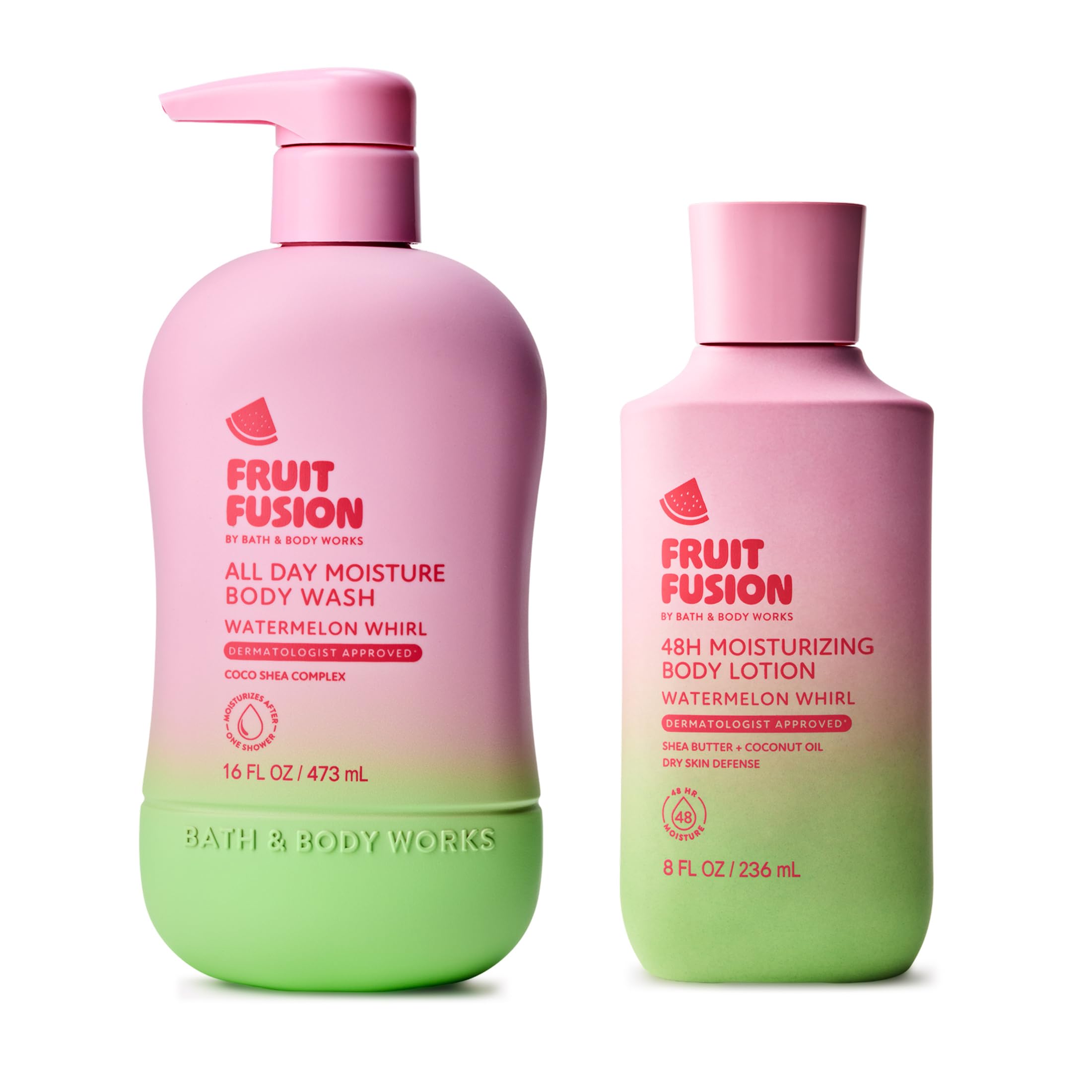 Fruit Fusion by Bath & Body Works Body Wash & Lotion Set, Watermelon Whirl | Bubbly Wash & Lotion for Soft Skin, Beauty Routine Essentials, Daily Cleansing & Conditioning, Fruity Fragrance