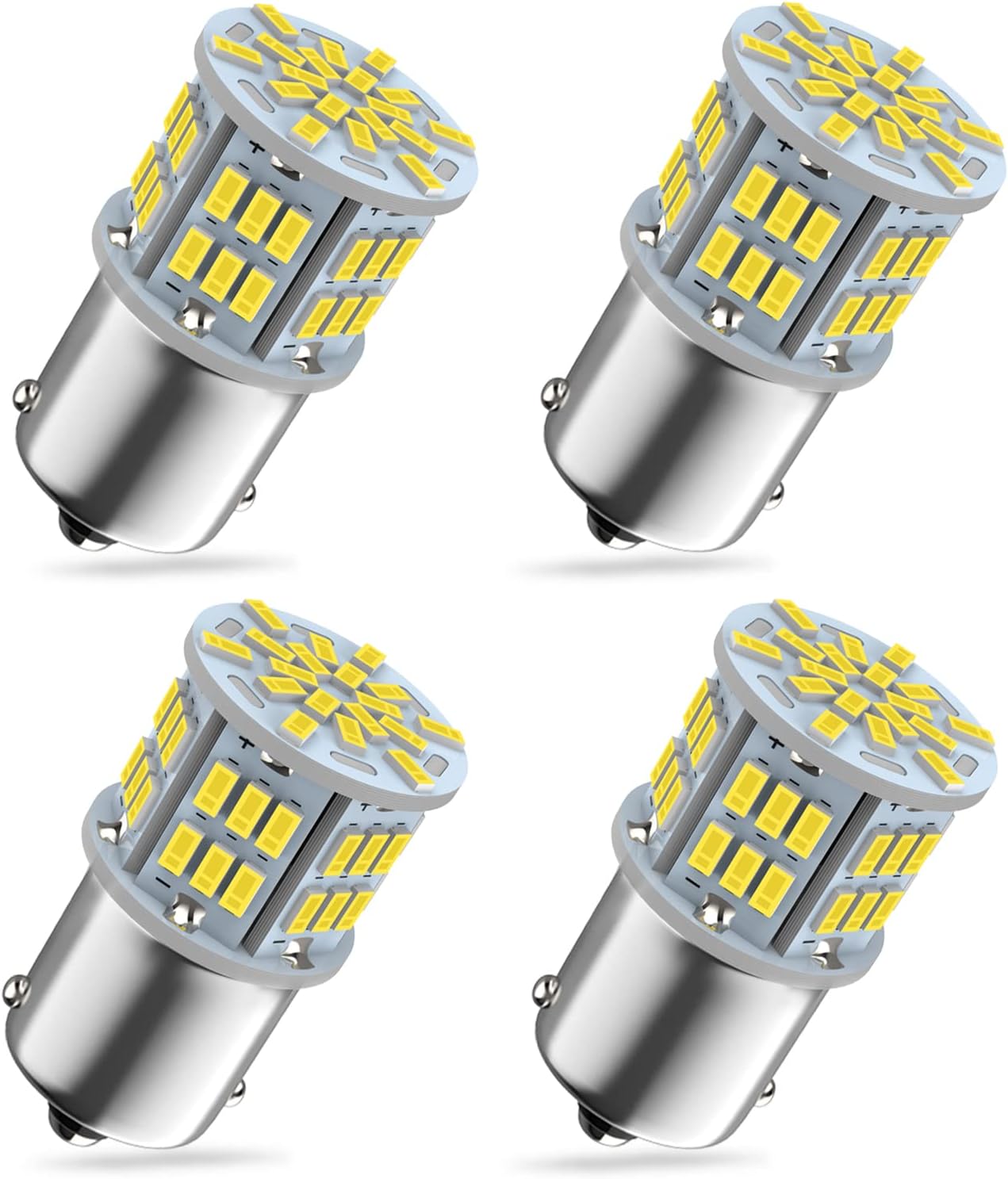 1156 Bulb Reverse Light, Led 1141 1003 7506 BA15S Bulbs, 12V-24V 54-SMD Used for Truck Car Backup Reverse Lights, Tail Parking Lights,Camper Trailer RV Interior Light, 4pcs White