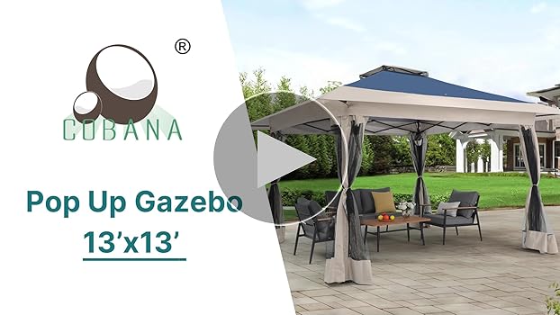 Amazon.com : COBANA 13'x13' Pop Up Gazebo, Outdoor Canopy
