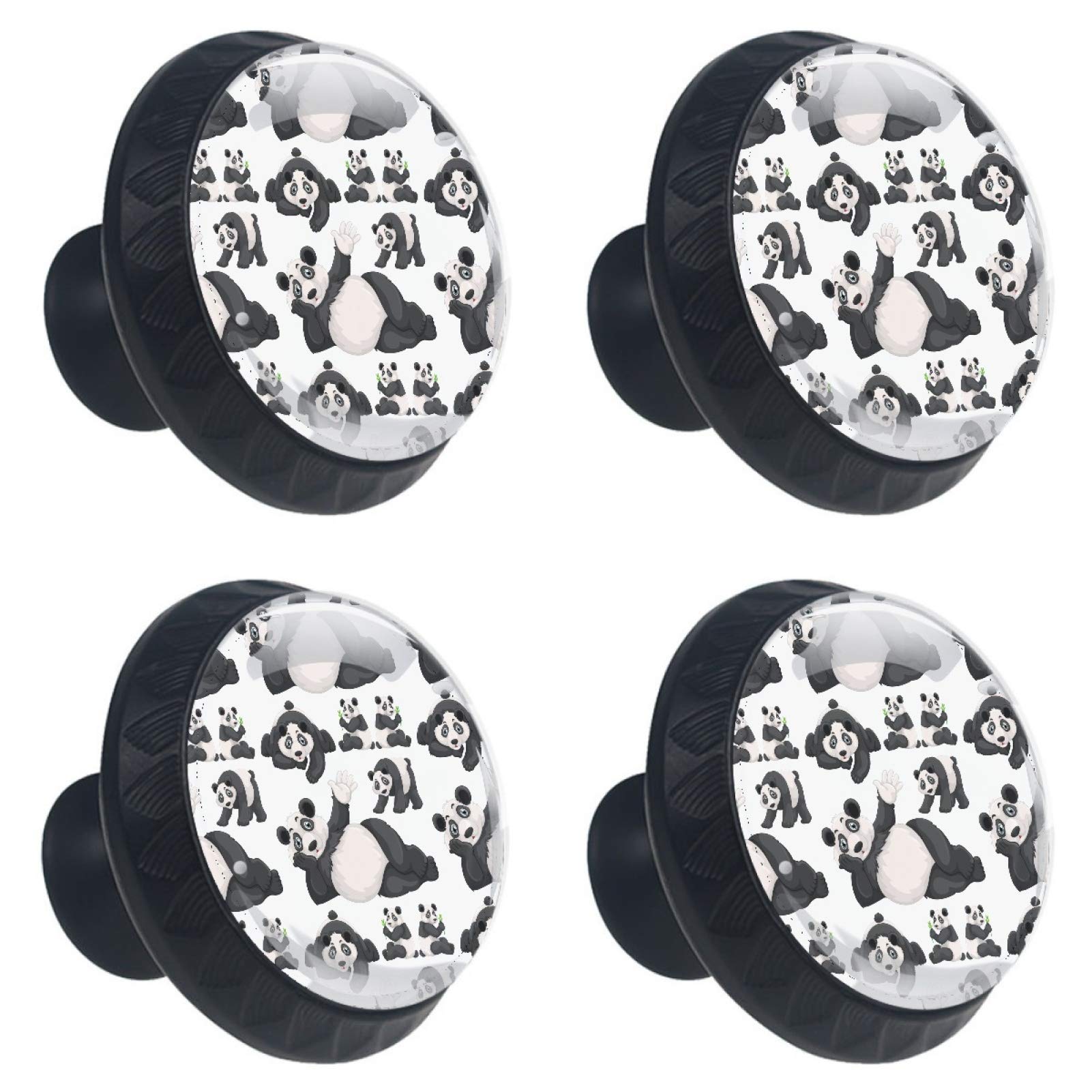 Rénovez vos meubles facilement avec le lot de 4 boutons en verre panda