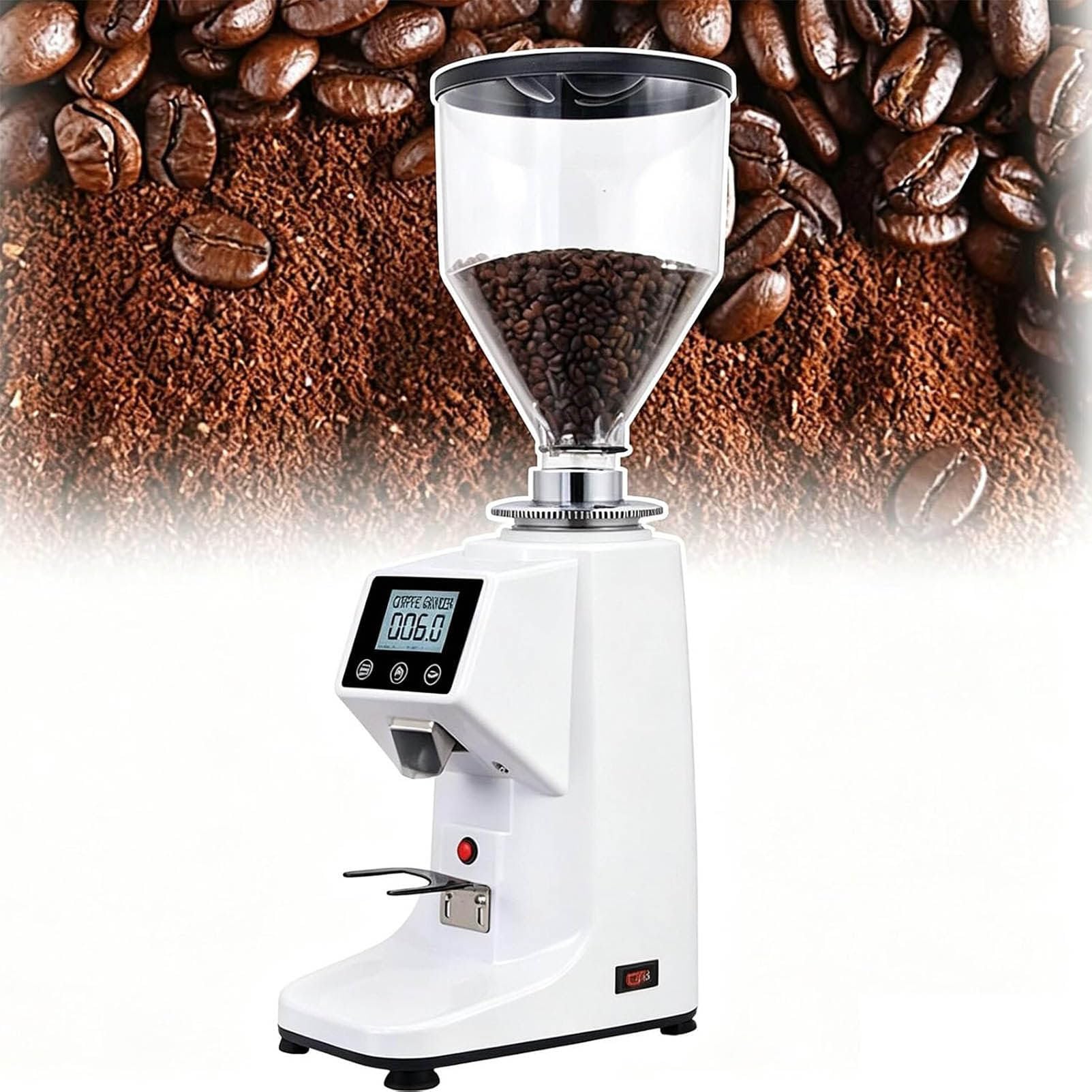Macinacaffè Quantitativo per Chicchi caffè,Display Timer Digitale white-1500ml