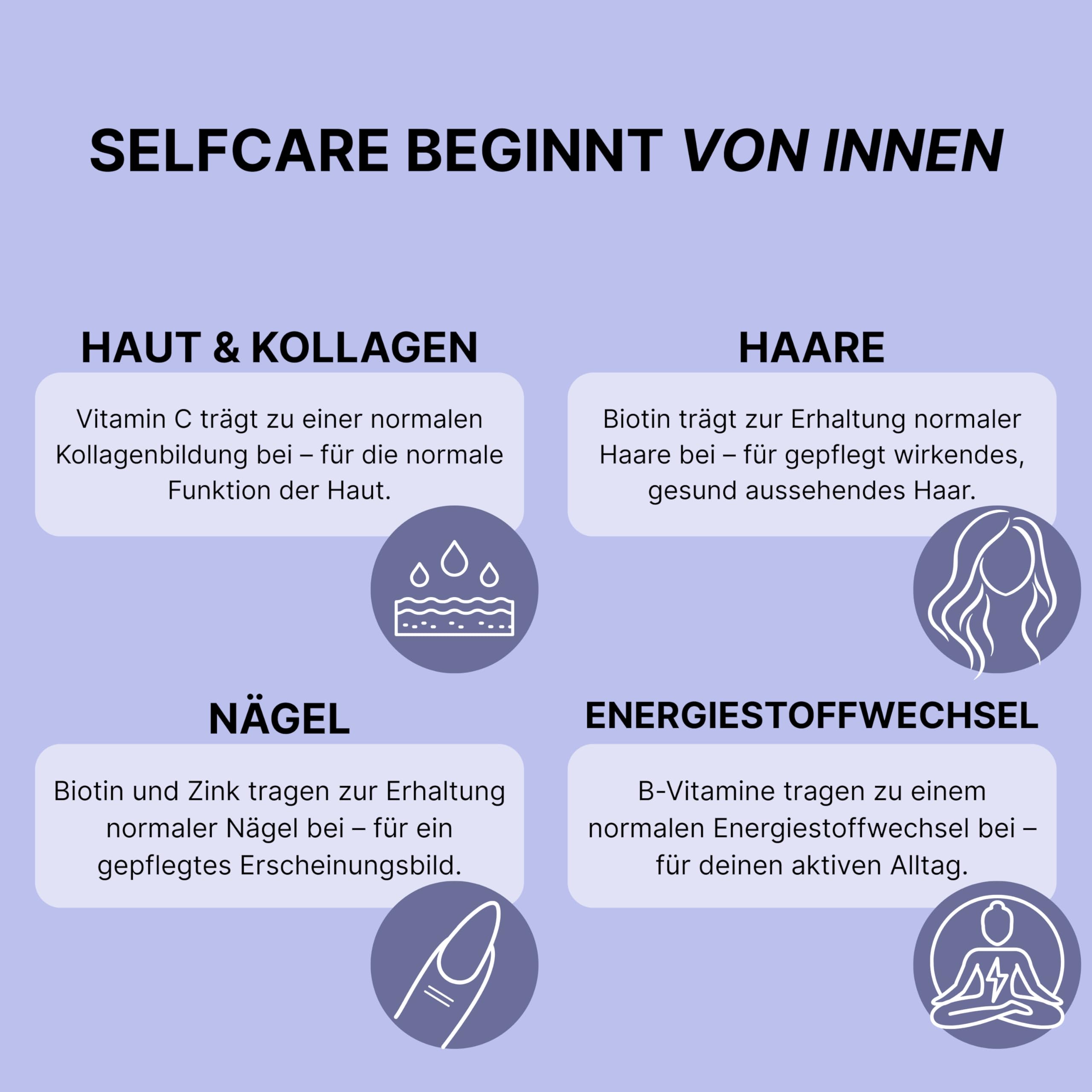 wellbe 3x60 Beauty Gummies – mit Biotin, Vitamin C, Zink & B-Vitaminen – Nahrungsergänzungsmittel für Haut, Haare & Nägel