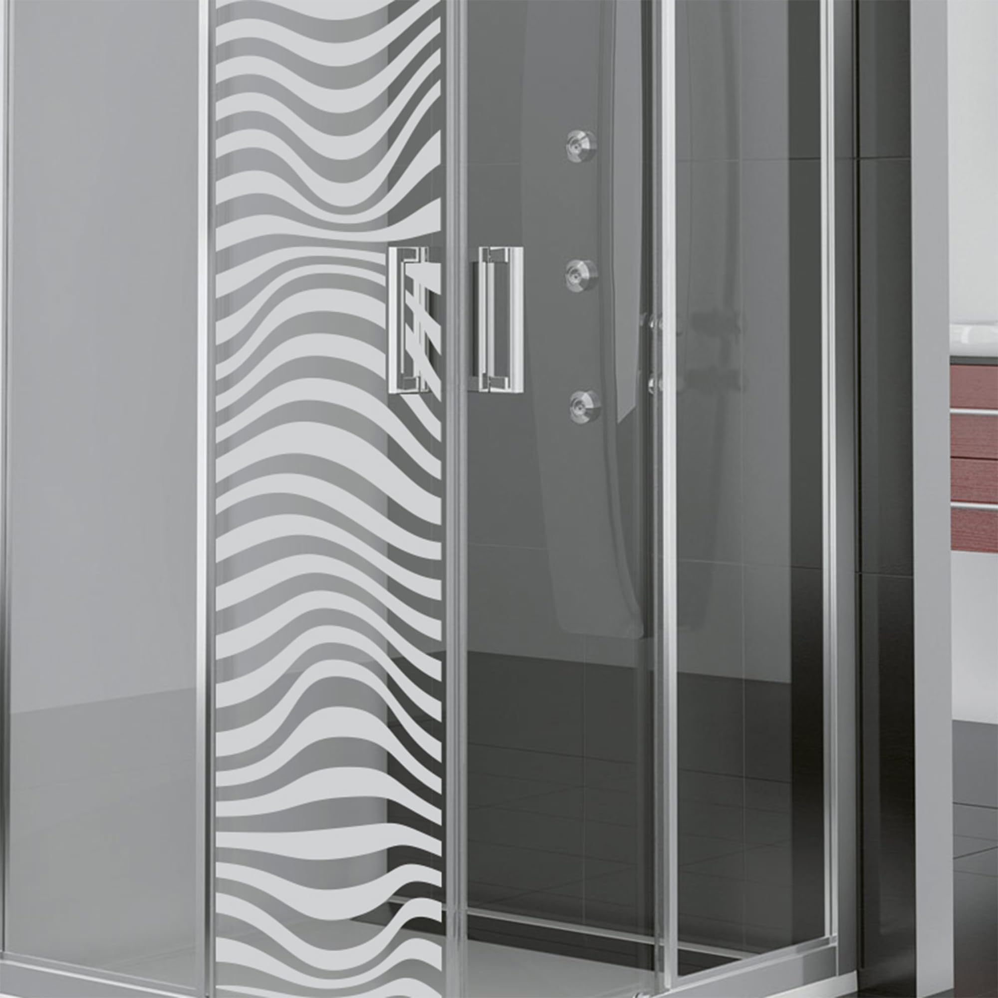 Ambiance Sticker Window & Shower Door Privacy Film Self Adhesive Privacy Film Optical Illusion 55x185cm