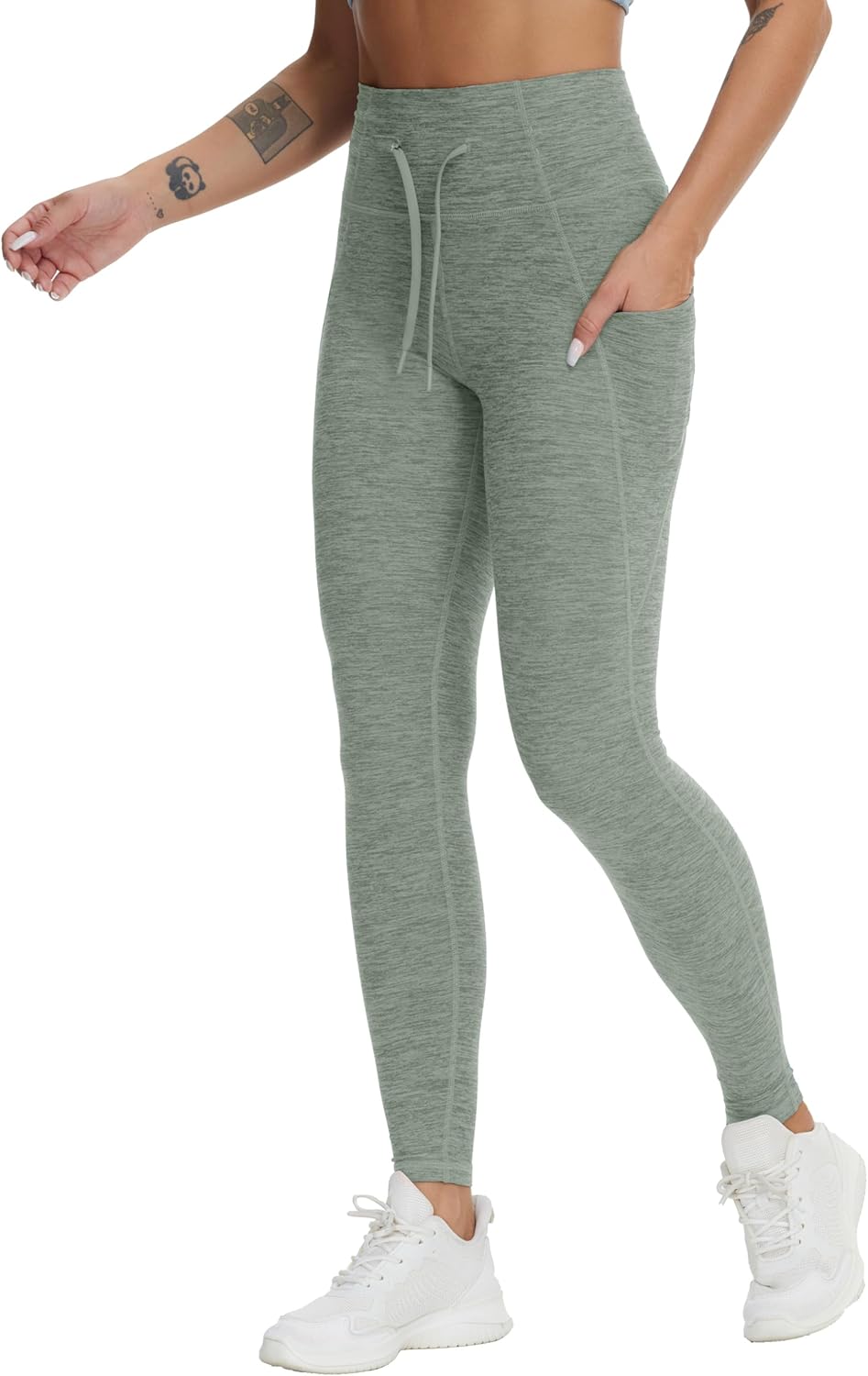 THE GYM PEOPLE Women's High Waist Drawstring Stretchy Workout Leggings Ultra Soft Tummy Control Yoga Pants with Pockets - Image 8