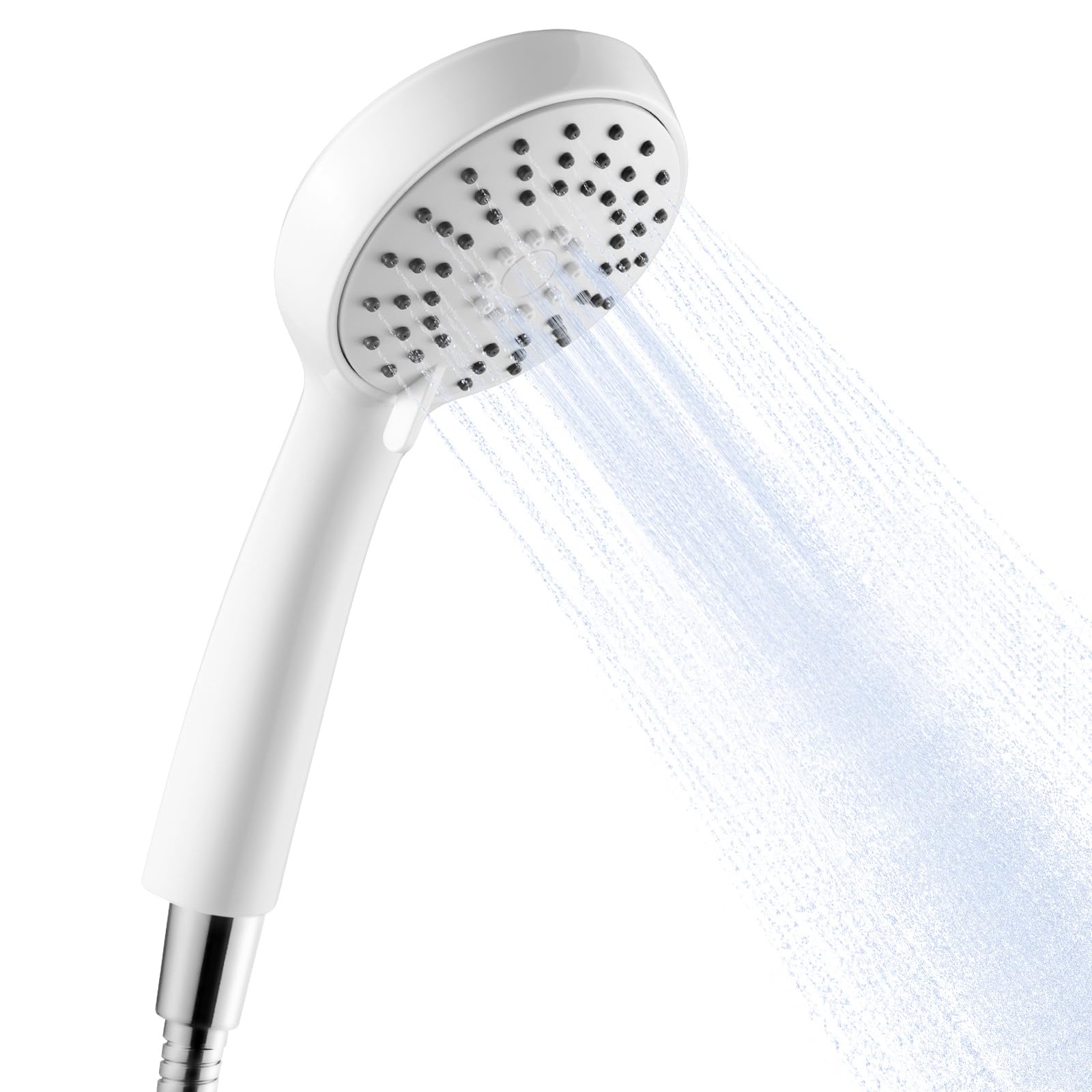 OFFO Shower Head and Hose 1.6m, Handheld Shower Head with 3 Spray Modes, Powerful Boosting Handheld Showerhead for Low Water Pressure, White
