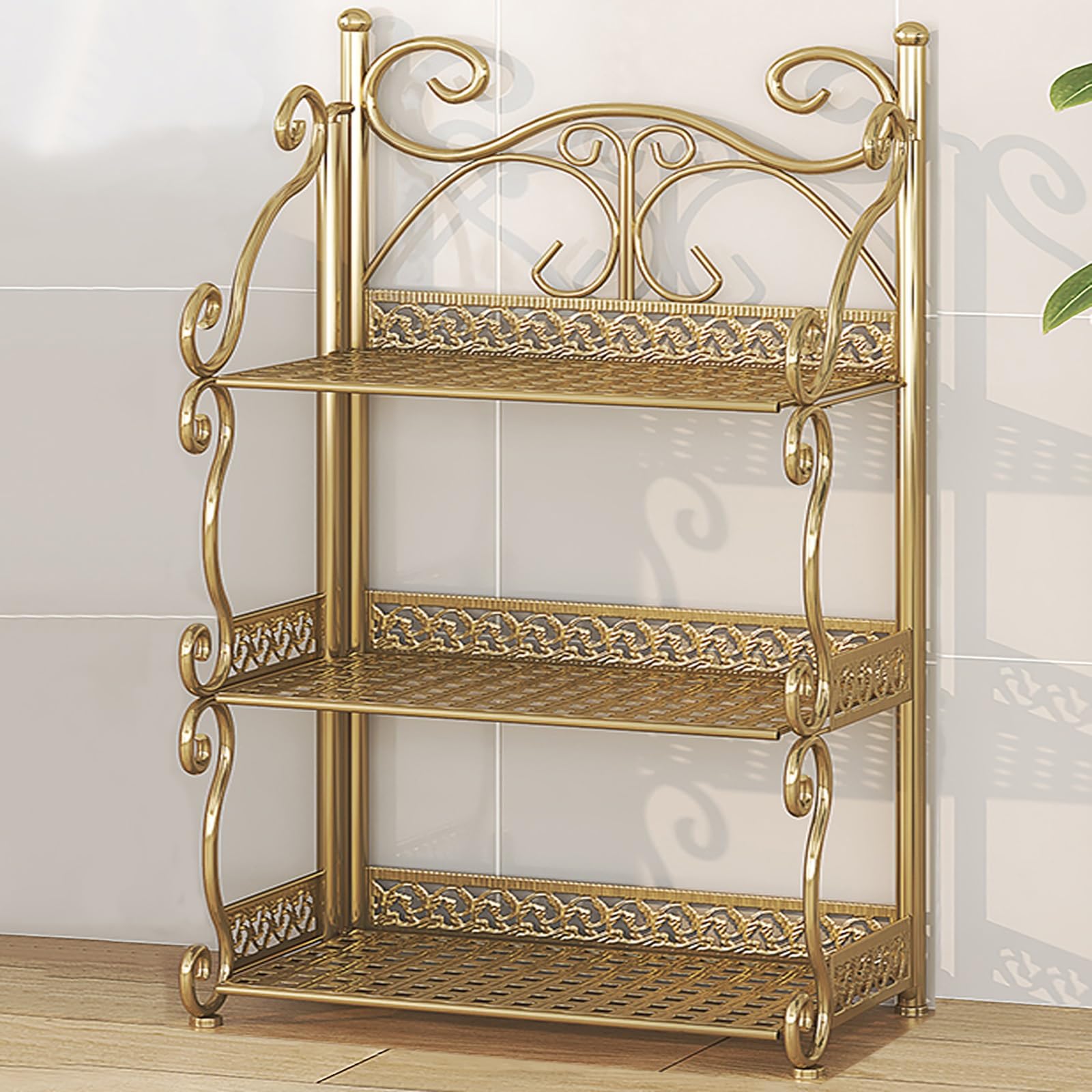 Estantería estrecha de metal plegable de 3 a 5 niveles de 65 cm de altura