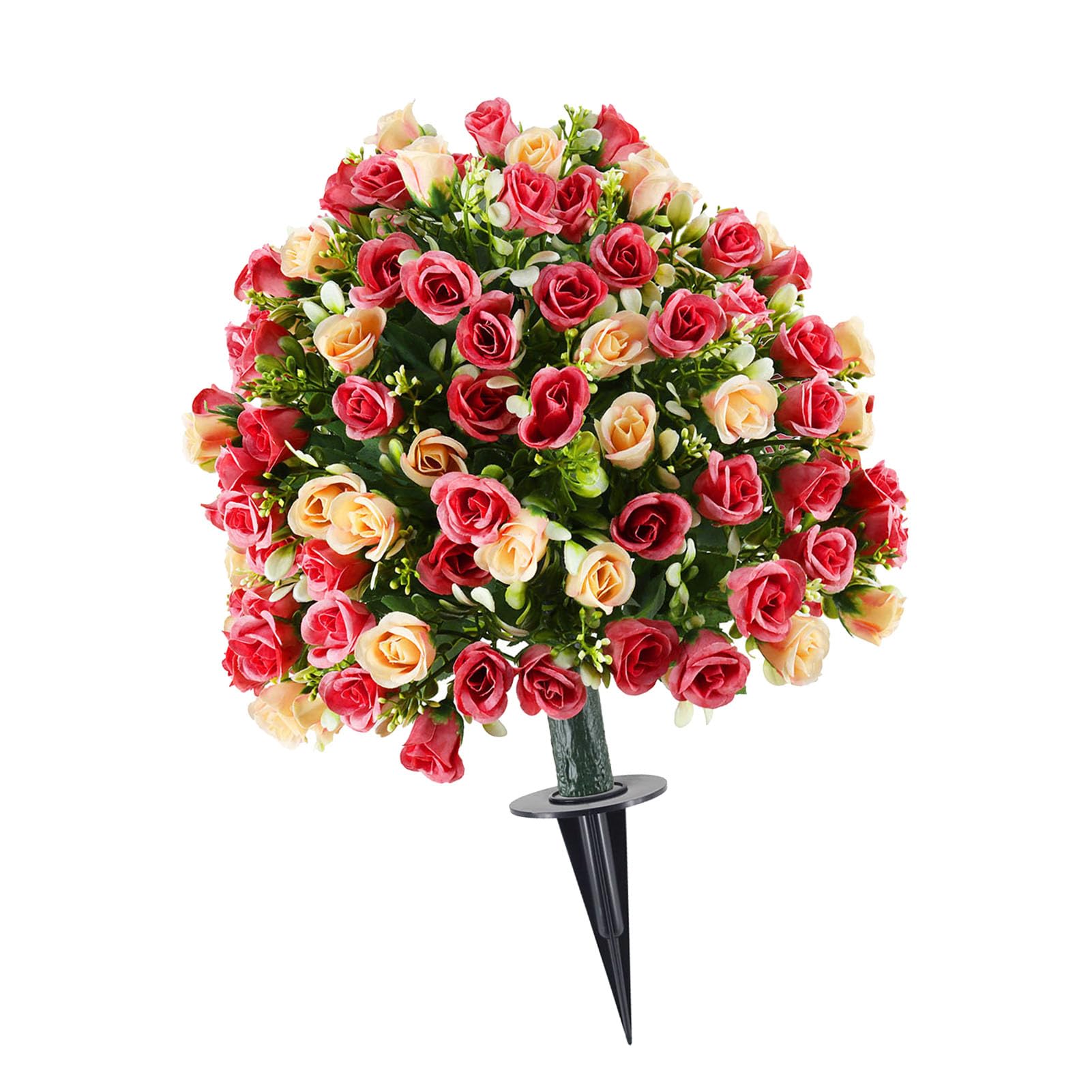 Árbol topiario de rosas artificiales y elegante rosal sintético