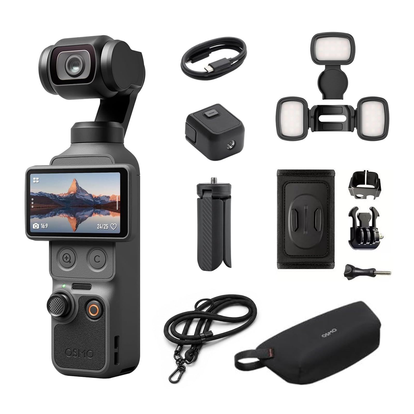 DJI Osmo Pocket 4 Fill Light Combo, Pocket Gimbal Vlog Camera