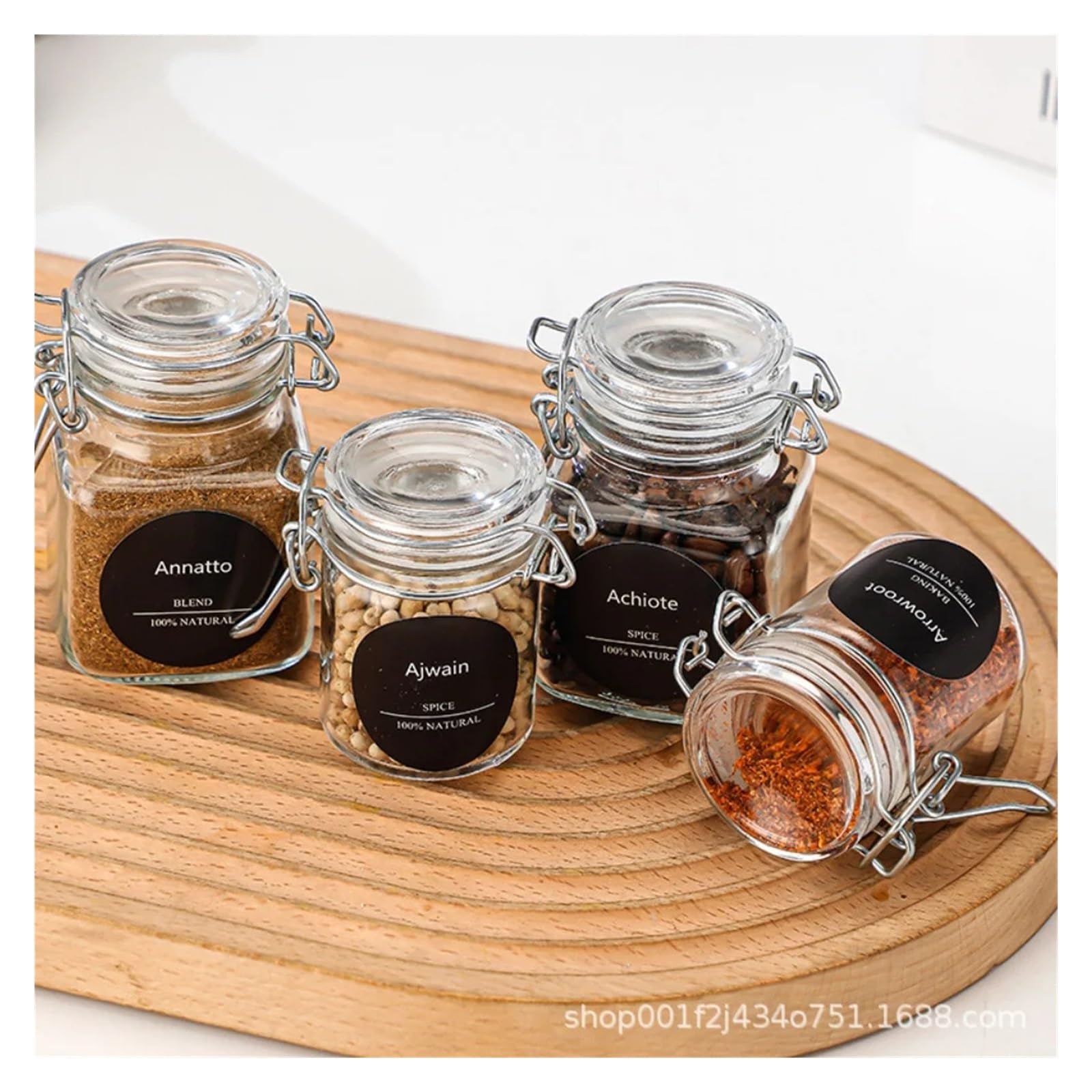 10 Stück Glasflaschen, versiegelte Vorratsgläser mit Schnalle, luftdicht verschließbarer Deckel, großer Mund, Küchenflaschen for Kaffeebohnen, Früchte, Nüsse für Lebensmittel Konservierung(100ml)