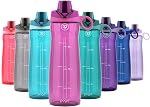 Bouteille d'eau en plastique Pogo avec couvercle à boire et poignée de transport, réutilisable, sans BPA, lavable au lave-vaisselle, parfaite pour les voyages, l'école, les activités de plein air et la gym | 18 oz, 32 oz