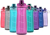 Pogo Garrafa de água de plástico livre de BPA com tampa Chug, fúcsia, 946 ml.