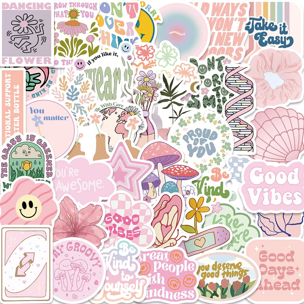 VitzrbozDanish Pastel Sticker Pack,Laptop Water Bottle Stickers - Colorful Aesthetic Vinyl Stickers
