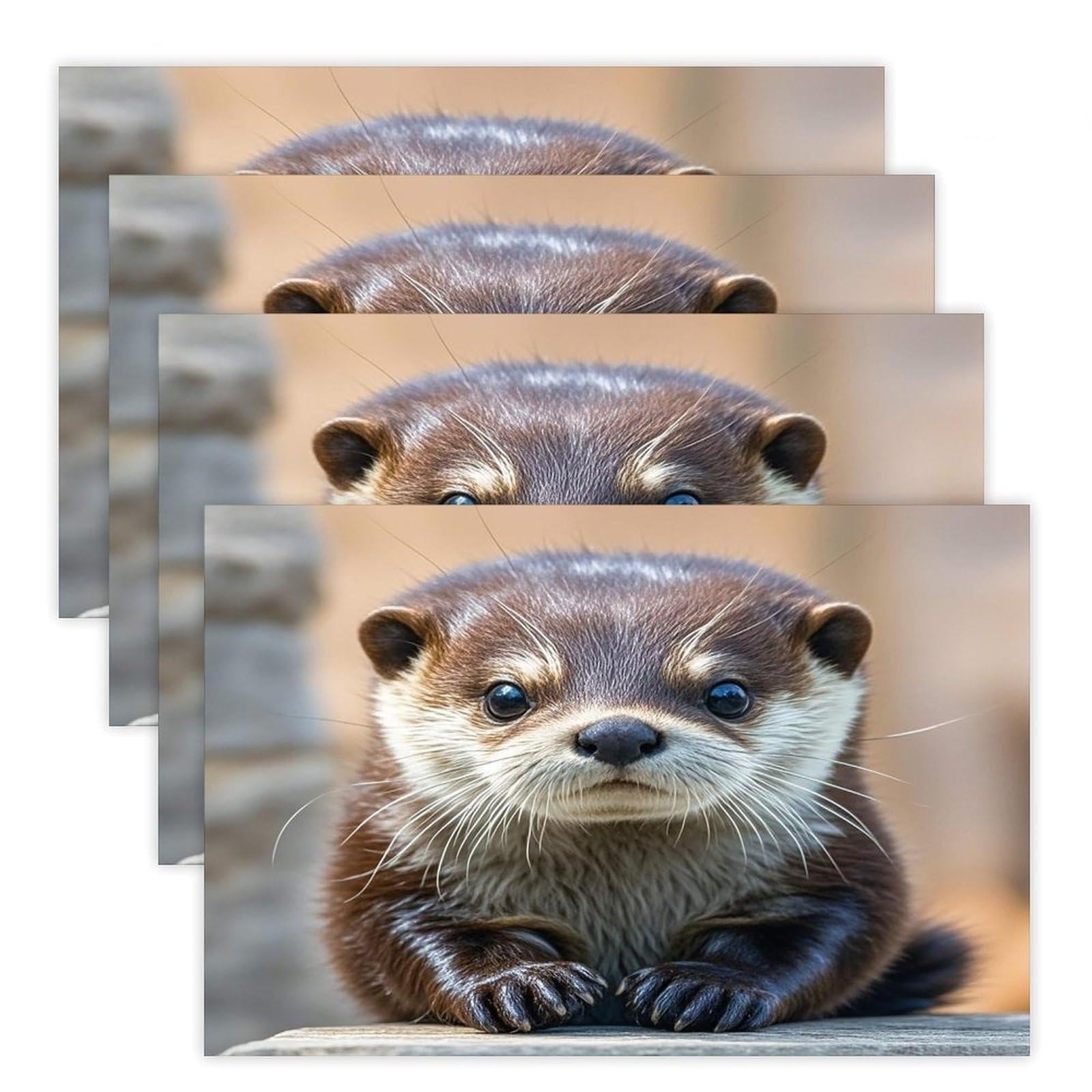 Cute Otter Placemats Flax Place Mats for Dining Table Rectangle Non-Slip Table Mats Heat Resistant Washable Placemat for Kitchen Home Decor Party Outdoor 12" X 18"