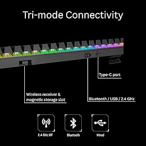 ASUS ROG Strix Scope II 96 Wireless Mechanical Gaming Keyboard 96% Full-Size, Tri-Mode Connectivity, Hot Swappable Pre-lubed ROG NX Snow Linear Switches, PBT Keycaps, RGB, PC/Mac Support-Black