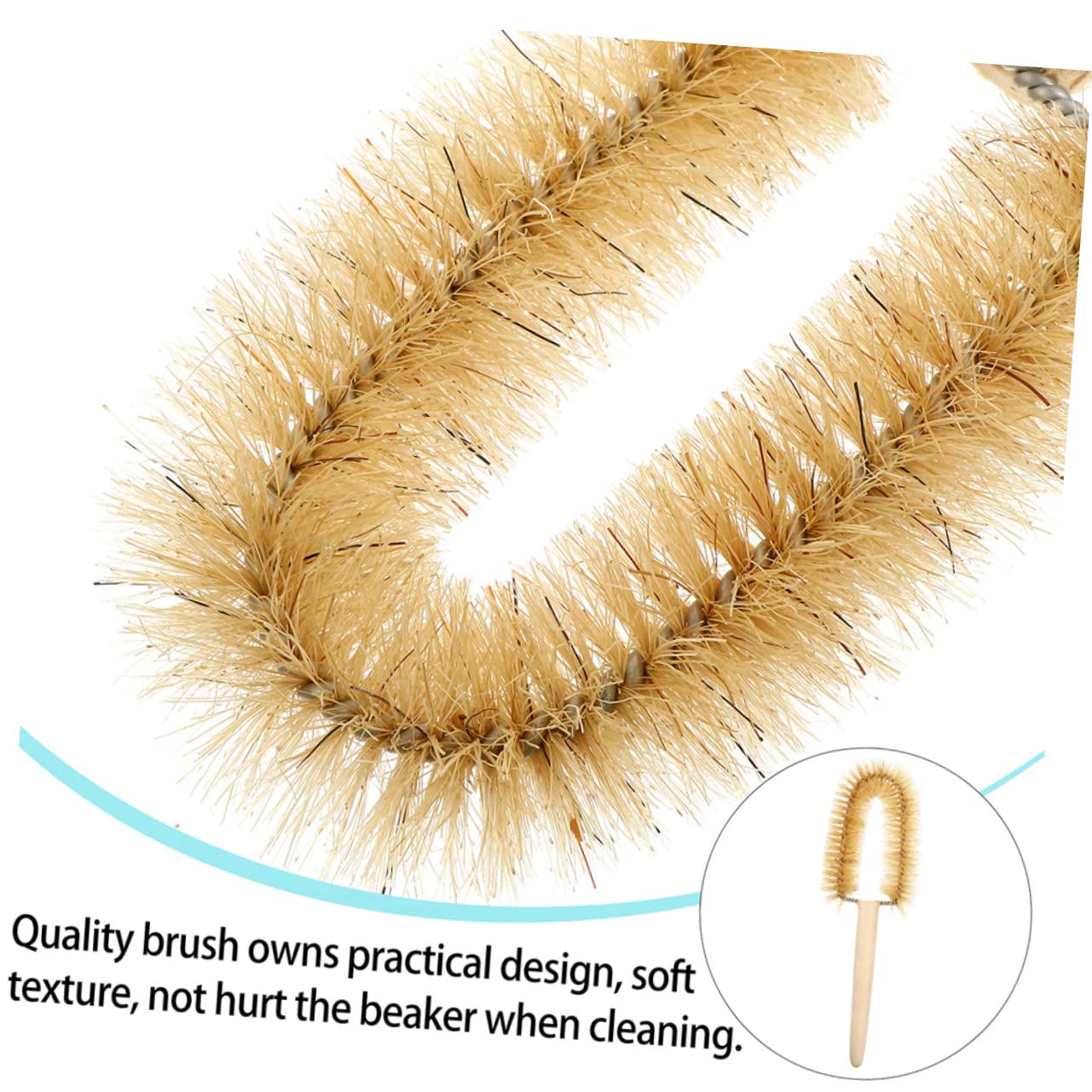 FUNOMOCYA 5 Pcs Beaker Cleaning Brush Flask Brush Cup Cleaning Brush Straw Cleaner Brush for Cleaning Bottle Brush Cup Brush Bottle Cleaners Brush for Labs Cleaning Brush for Beakers Wooden