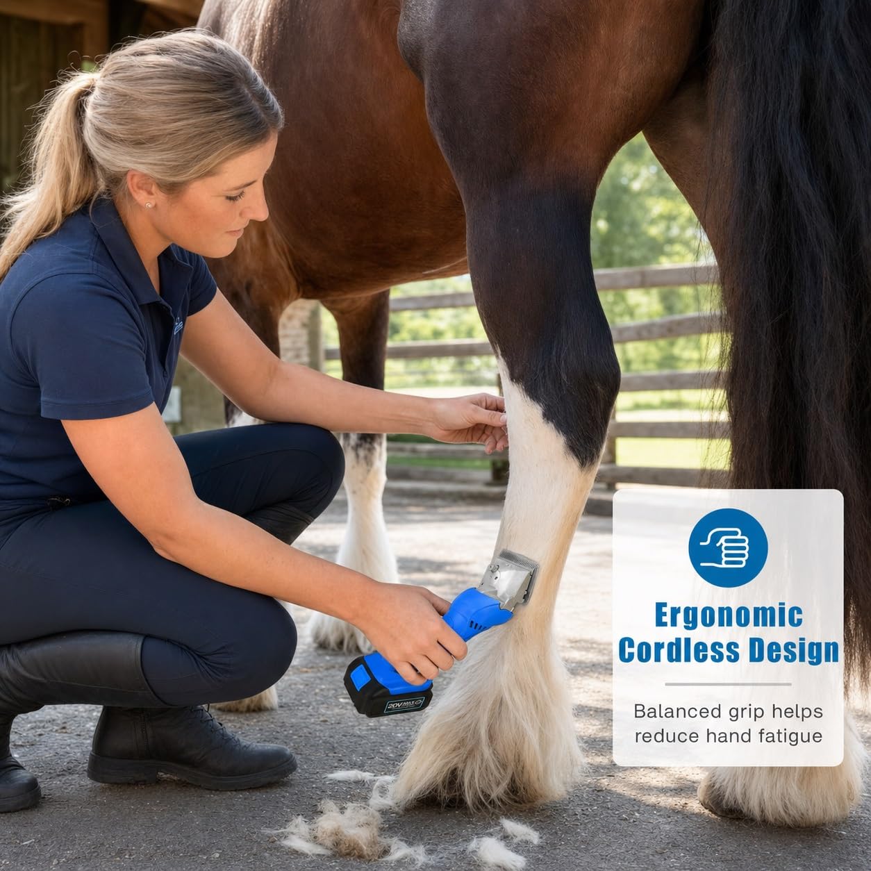 Cortapelos for caballos inalámbricos con 2 baterías