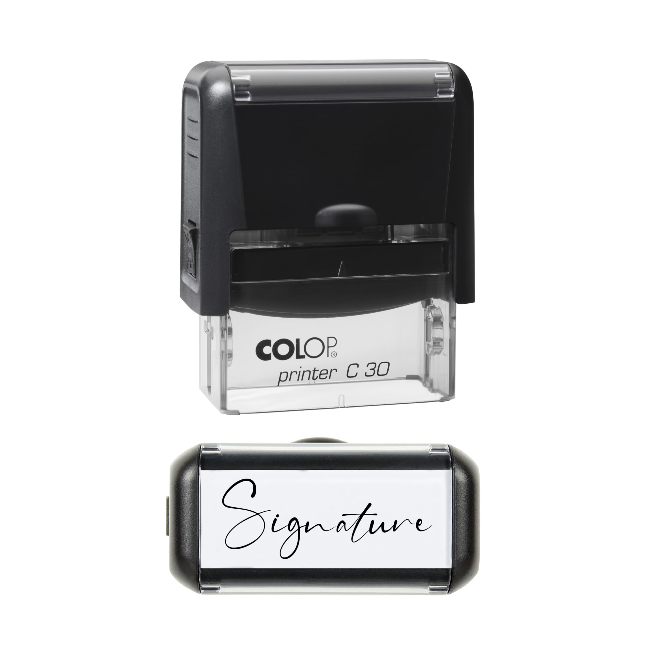 Obsesso Black Custom Self-Inking Signature Stamp - Upload Your Signature - 48Mm X 18Mm Personalised Stamp