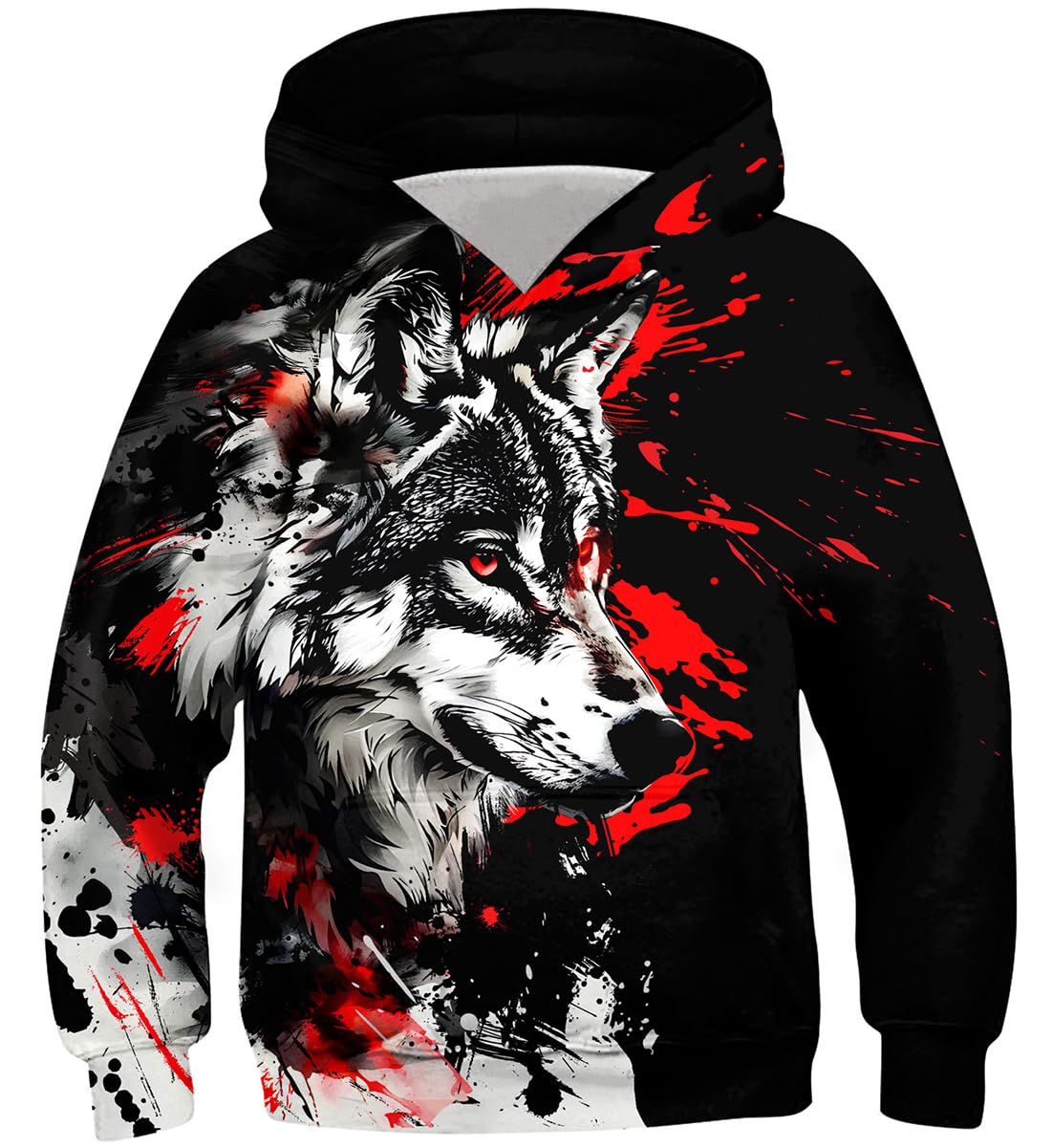 kids4ever Unisex Kinder Hoodie 3D Lustig GedrucKt Kapuzenpullover Langarm Pullover Hoodies Sweatshirt für Jungen Mädchen mit Tasche Alter 6-16