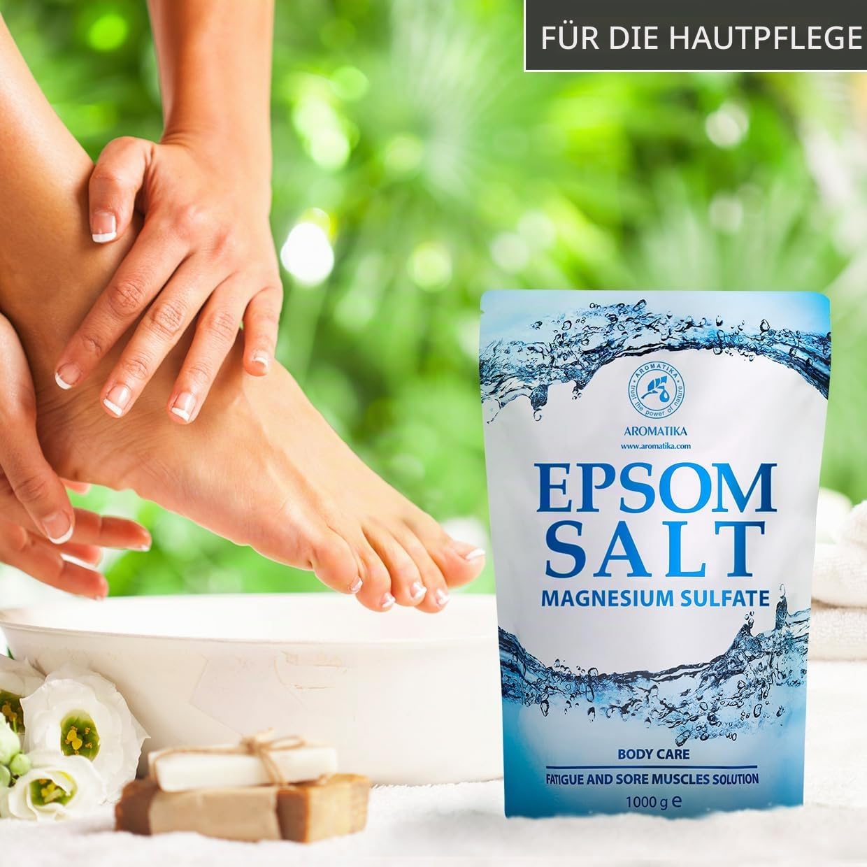 Epsom Salz 5kg - Bittersalz - Magnesiumsulfat - Badesalz für Magnesiumbäder - Natürliches Bittesalz - Bad & Körperpflege - Magnesium Fußbad - Magnesium Badezusatz