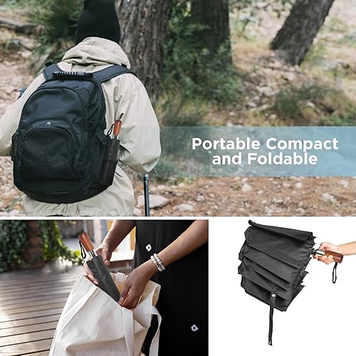 Miniatura 8 de 55 Inch Automatic Open Golf Umbrella, Oversize Windproof Waterproof Large Double Canopy Vented 10 Ribs Folding Travel Umbrella, UPF 50+ UV