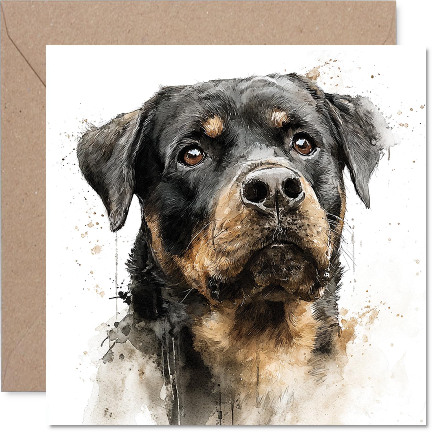 Rottweiler Birthday Card for Men Women - Dog Breeds - Happy Birthday Card for Sister Auntie Daughter Uncle, 145mm Bday Greeting Cards