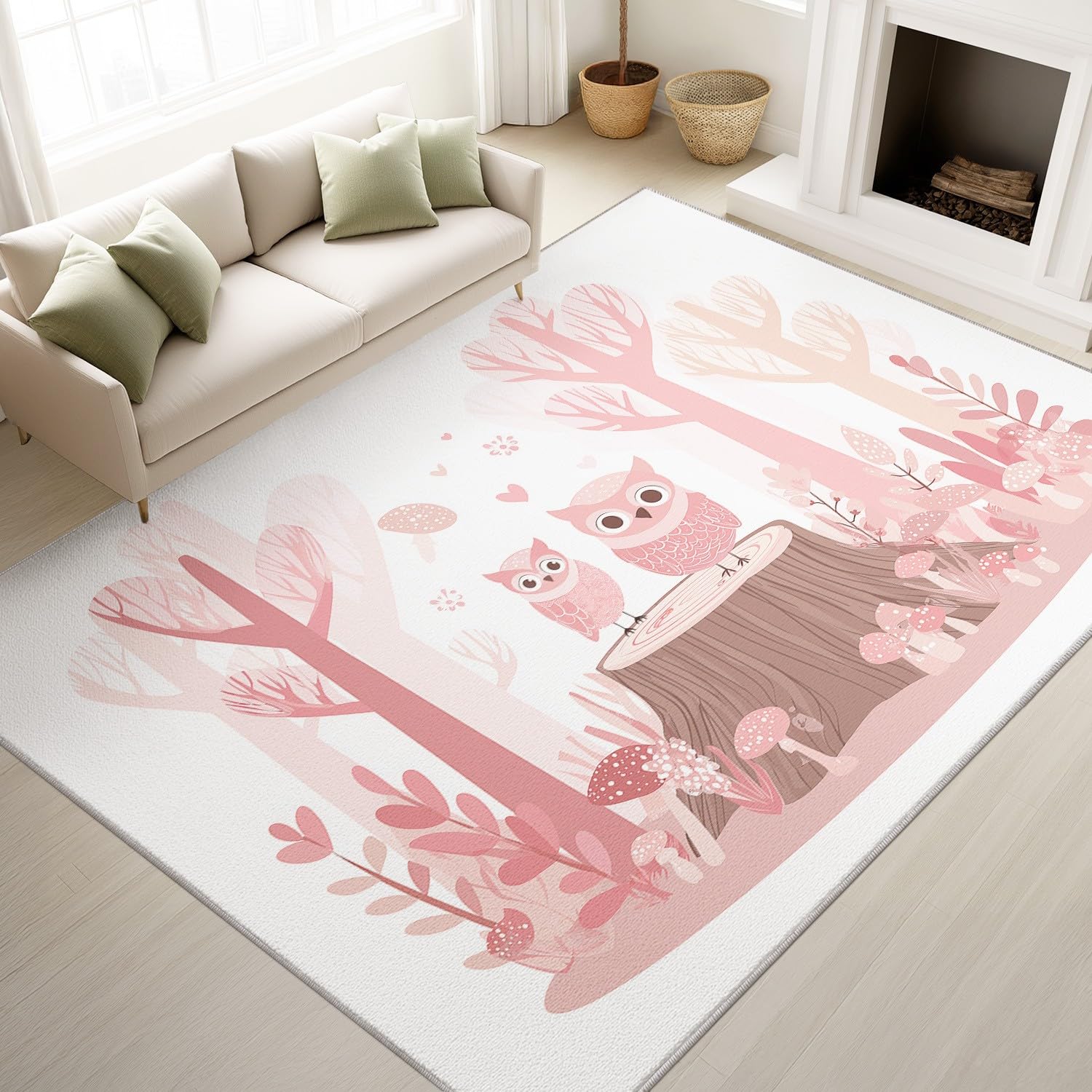 Tapis de salon forêt oiseaux idéal pour chambre romantique