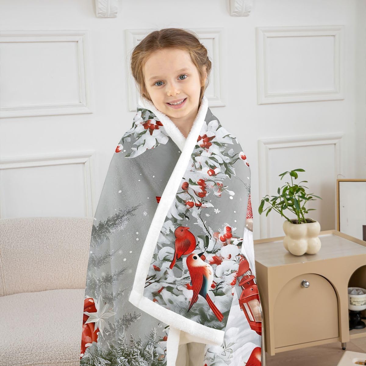 Erosebridal Christmas Snowman Fleece Blanket Throw 50x60 Inch image 5