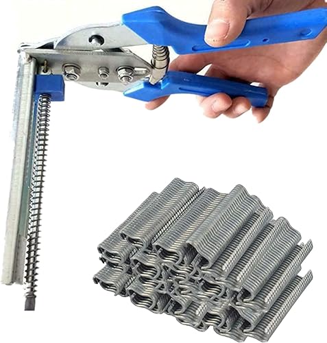 HIRAKI Alicates de anillo de uñas tipo M, kit de alicates de anillo de cerdo con 600 clips M, kit de alicates para tapicería de anillo de cerdo,