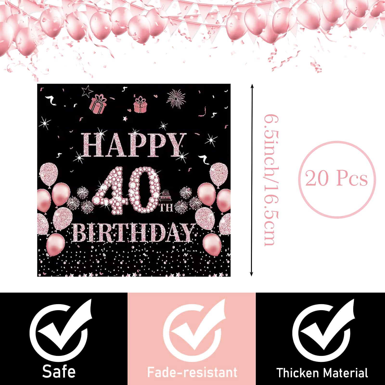 40 Tovaglioli Di Carta Nero E Oro Per Feste - 33x33 Cm, Decorazione Compleanno, Ecologici E Morbidi