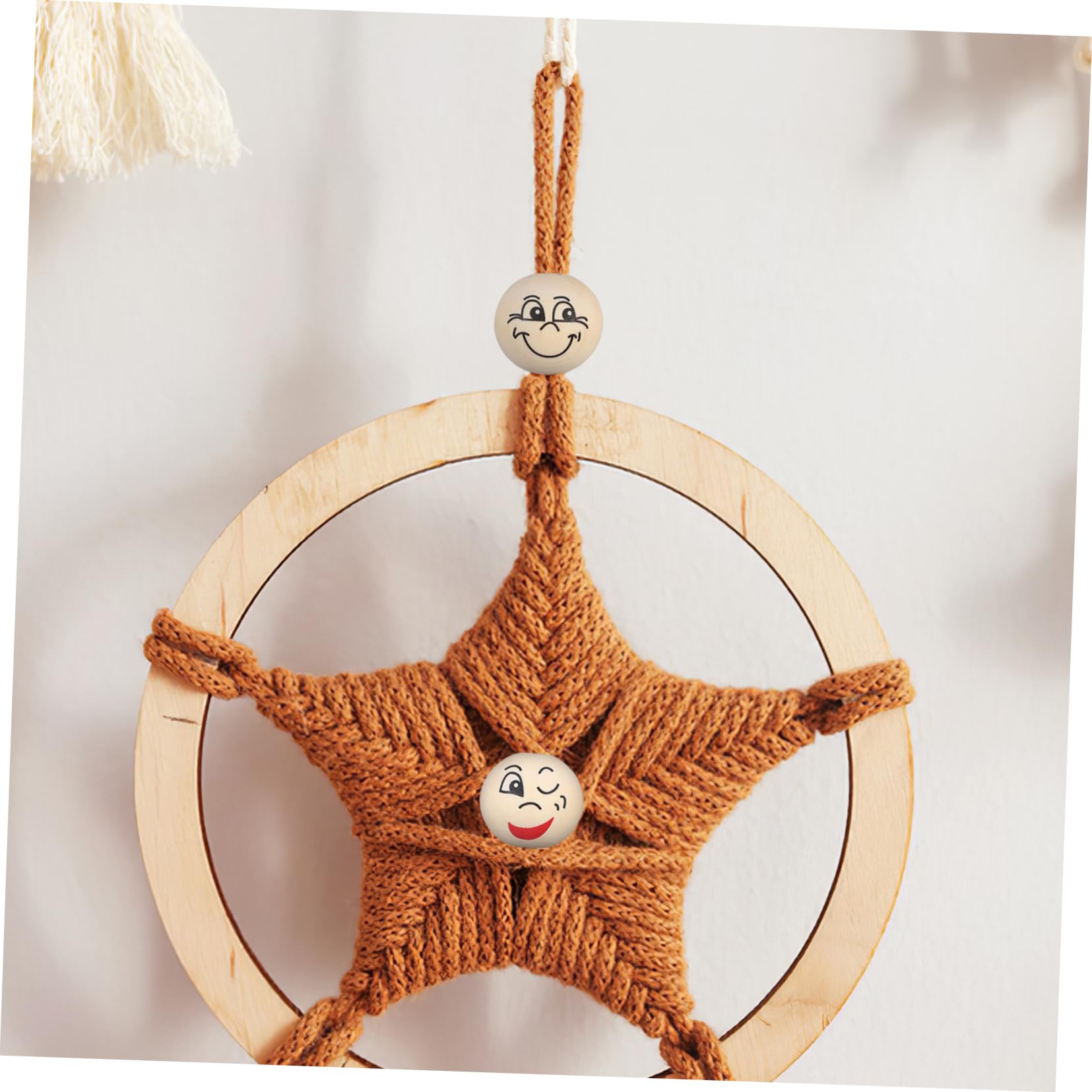 COHEALI 80 Piezas Cuentas de Madera Sonrientes para Hacer Pulseras y Collares DIY para Manualidades