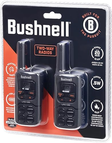 Miniatura 9 de Bushnell LPX150 Walkie Talkie Radio  Calidad fiable, diseño resistente, 0.5 W de potencia para 20 millas de alcance, radios bidireccionales