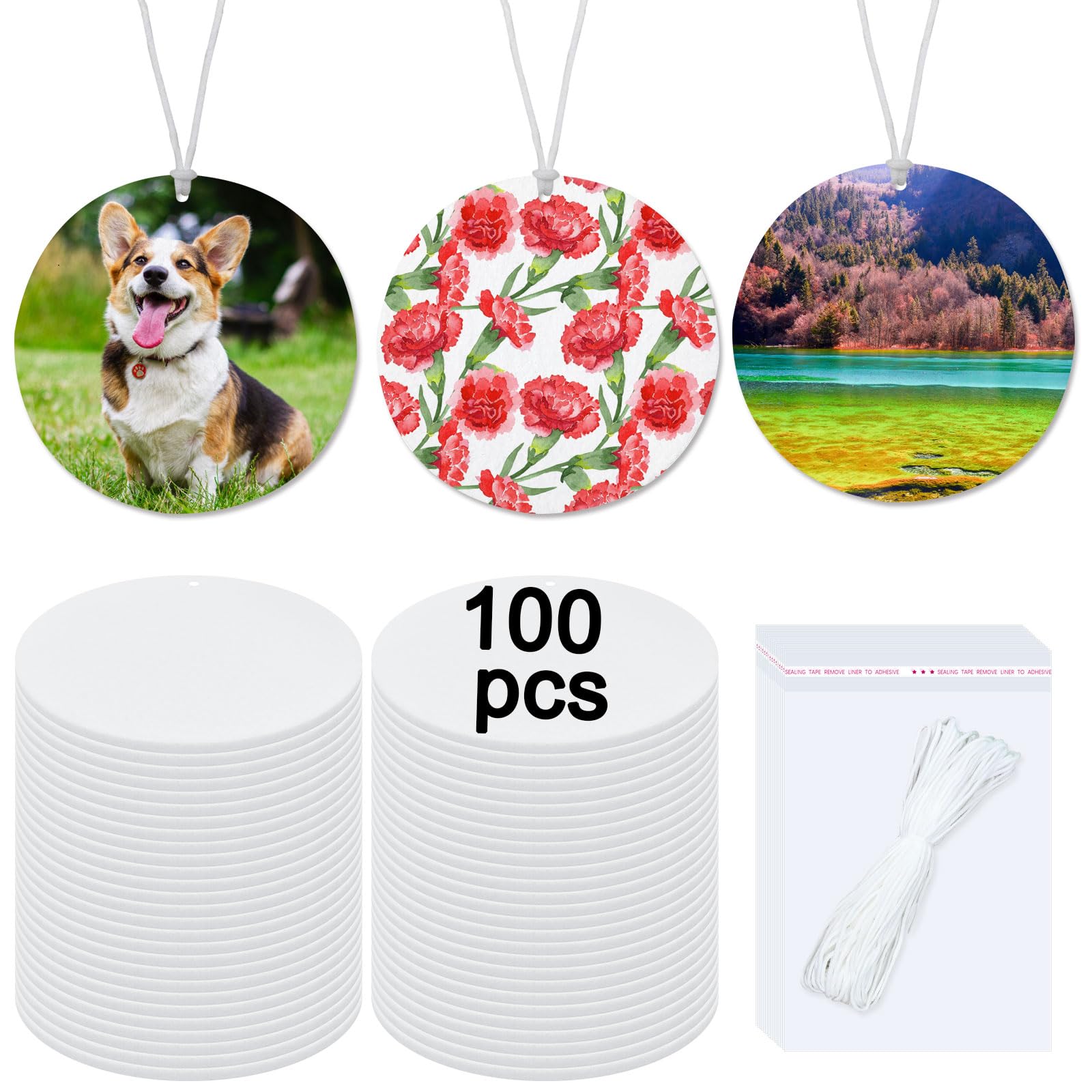 100 pcs sublimation air fresheners blanks Sublimation Blanks Products DIY Air Freshener for Car and Home Hanging Decoration Sublimation car freshener