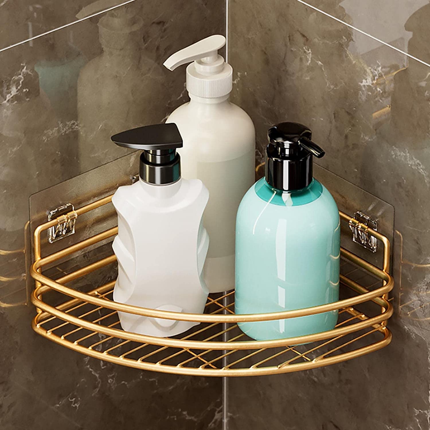 Mensola Bagno Cestello per Doccia Ad Angolo Mensole per con Montaggio A Parete No Drill Rack per per Bagno WC Scaffale Doccia(A)