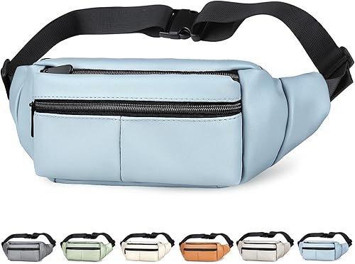 Riñoneras para mujer de talla grande, de piel sintética, para correr, con ranuras para tarjetas, cintura negra, bolsa cruzada para cintura, para