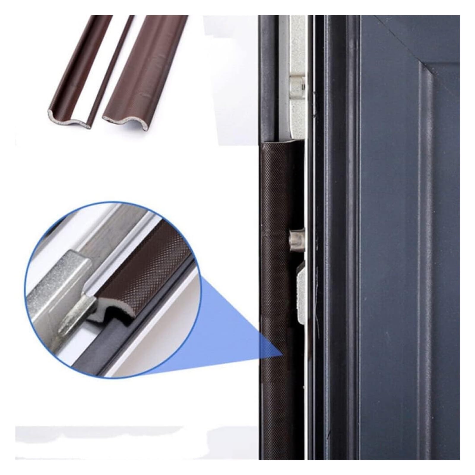 Sello para Puertas Y Ventanas, 1 Rollo de Tira de Sellado de Espuma Insonorizante Resistente a la Intemperie, Burlete de Espuma Reductora de Ruido para Ventanas Abatibles/Brow/6M