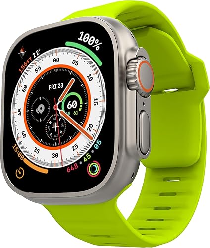 Correa de reloj Volt Electric amarilloverde compatible con Apple Watch  Correa de silicona de alta calidad con diseño deportivo de ventilación